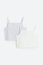 H & M - 2-pack Jersey Tank Tops - White