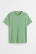 H & M - Regular Fit Crew-neck T-shirt - Green