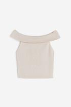 H & M - Sleeveless Off-the-shoulder Top - Brown