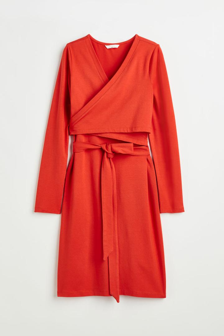 H & M - Mama Wrapover Nursing Dress - Orange