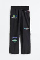 H & M - Loose Fit Nylon Track Pants - Black