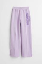 H & M - Straight-leg Printed Joggers - Purple