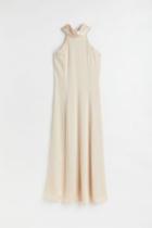 H & M - Satin Bridesmaid Dress - Beige