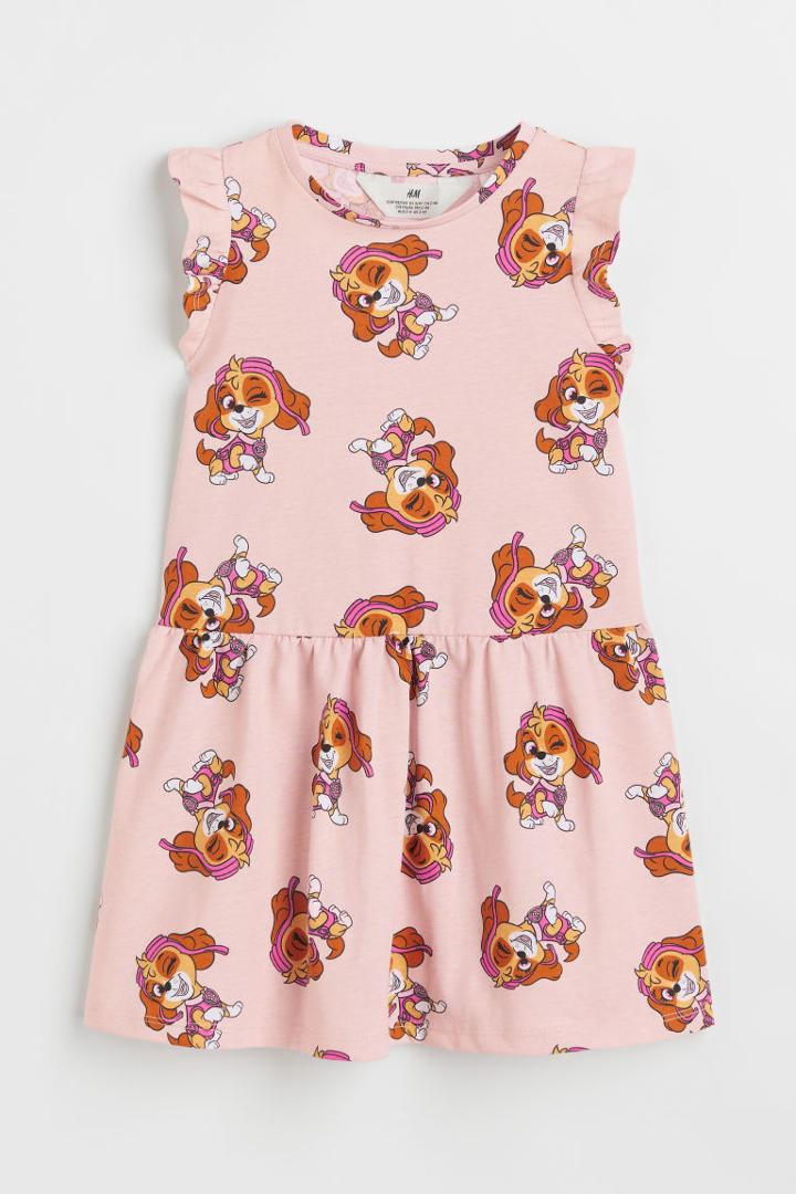 H & M - Printed Cotton Dress - Orange