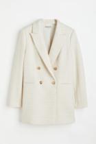 H & M - Double-breasted Jacket - White