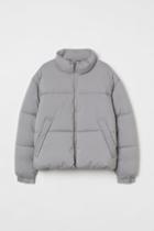 H & M - Quilted Puffer Jacket - Gray
