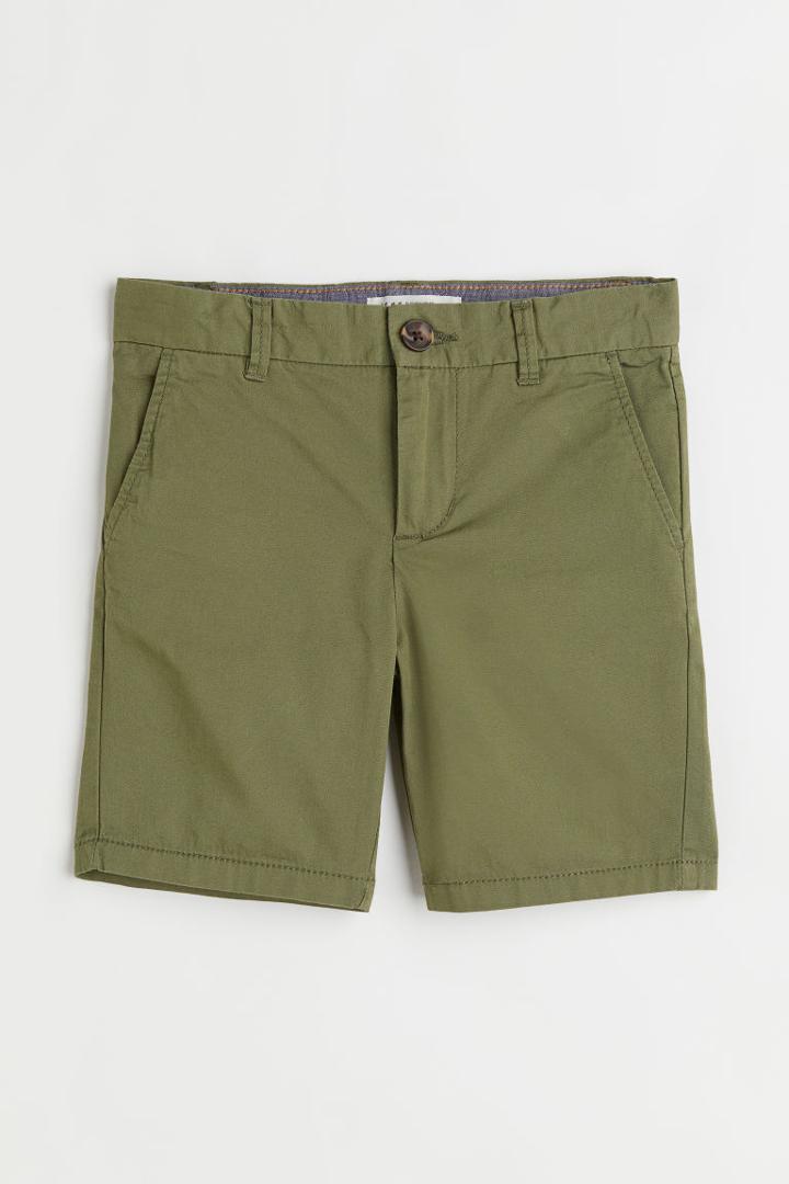 H & M - Cotton Chino Shorts - Green