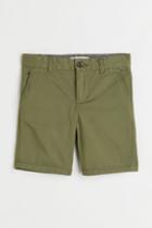 H & M - Cotton Chino Shorts - Green
