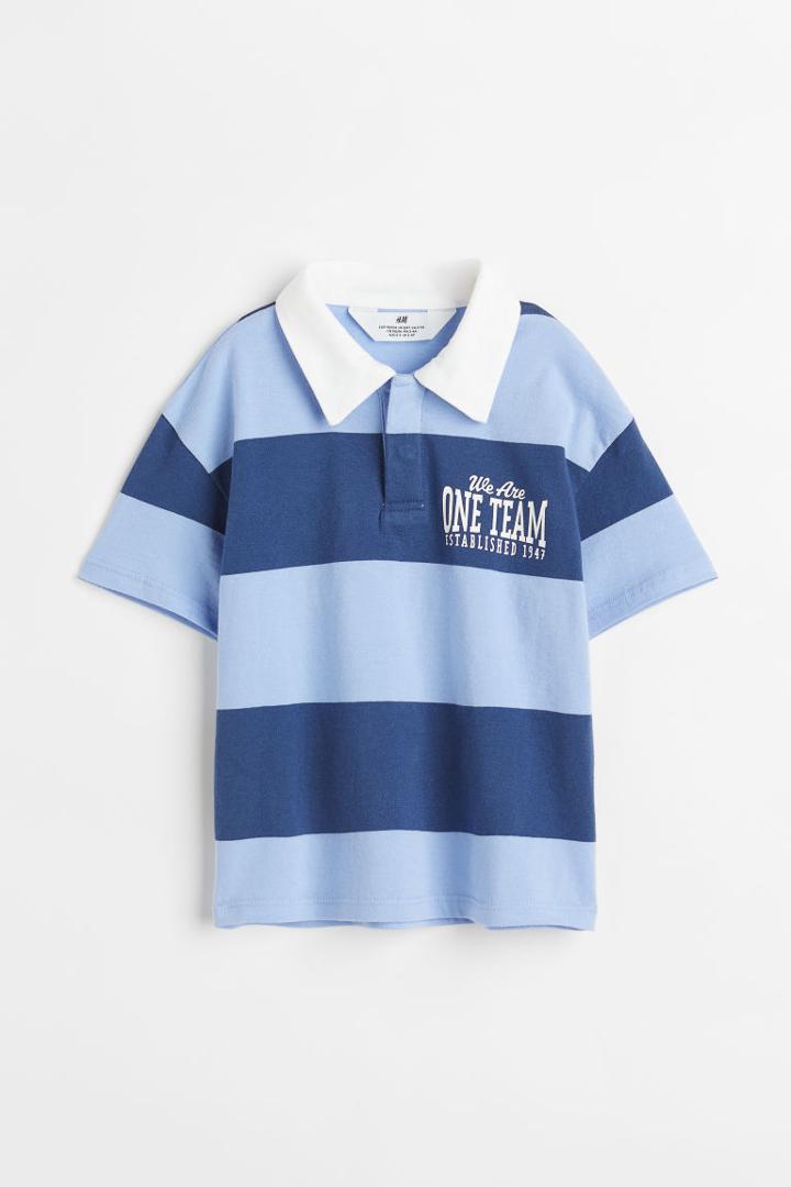 H & M - Oversized Cotton Rugby Shirt - Blue