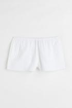 H & M - Textured-weave Shorts - White
