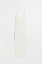 H & M - Rib-knit Bodycon Dress - White