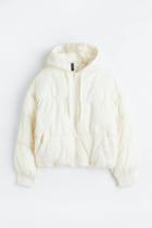 H & M - Hooded Puffer Jacket - White