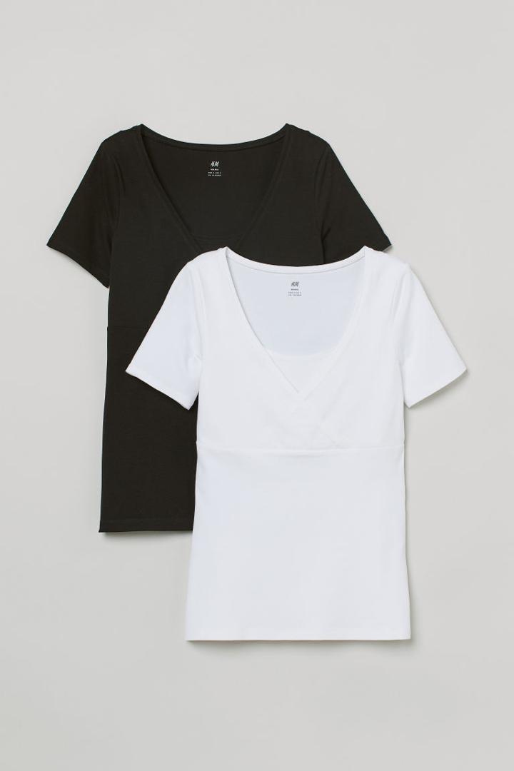 H & M - Mama 2-pack Nursing Tops - White