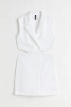 H & M - Sleeveless Cut-out Jacket Dress - White