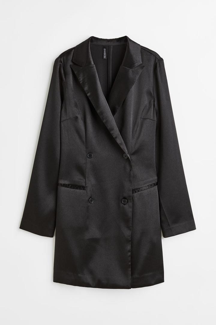 H & M - Double-breasted Jacket Dress - Black