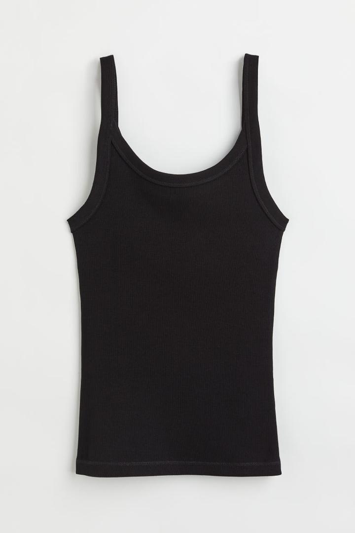H & M - Cotton Tank Top - Black