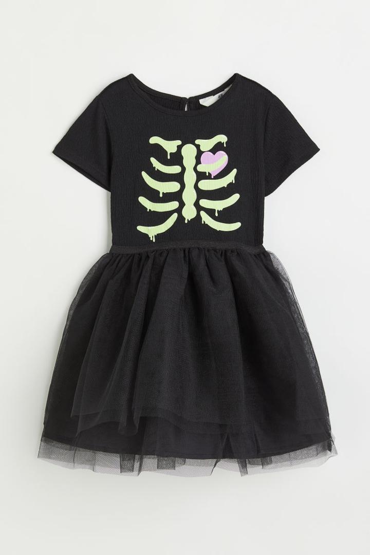 H & M - Tulle-skirt Dress - Black