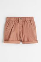 H & M - Cotton Poplin Shorts - Orange