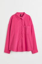 H & M - Oversized Corduroy Shirt - Pink