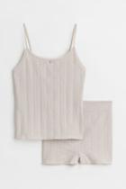 H & M - 2-piece Seamless Pointelle Set - Gray