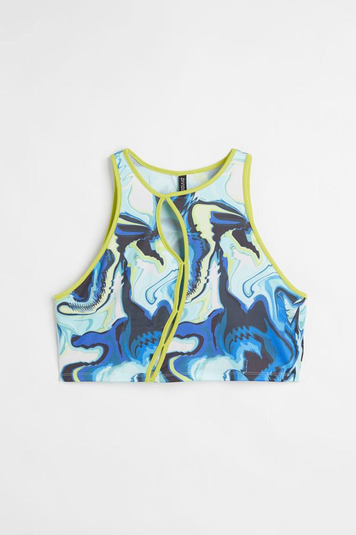 H & M - H & M+ Cut-out Crop Top - Blue