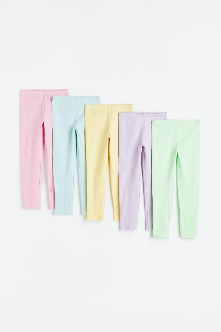 H & M - 5-pack Jersey Leggings - Green