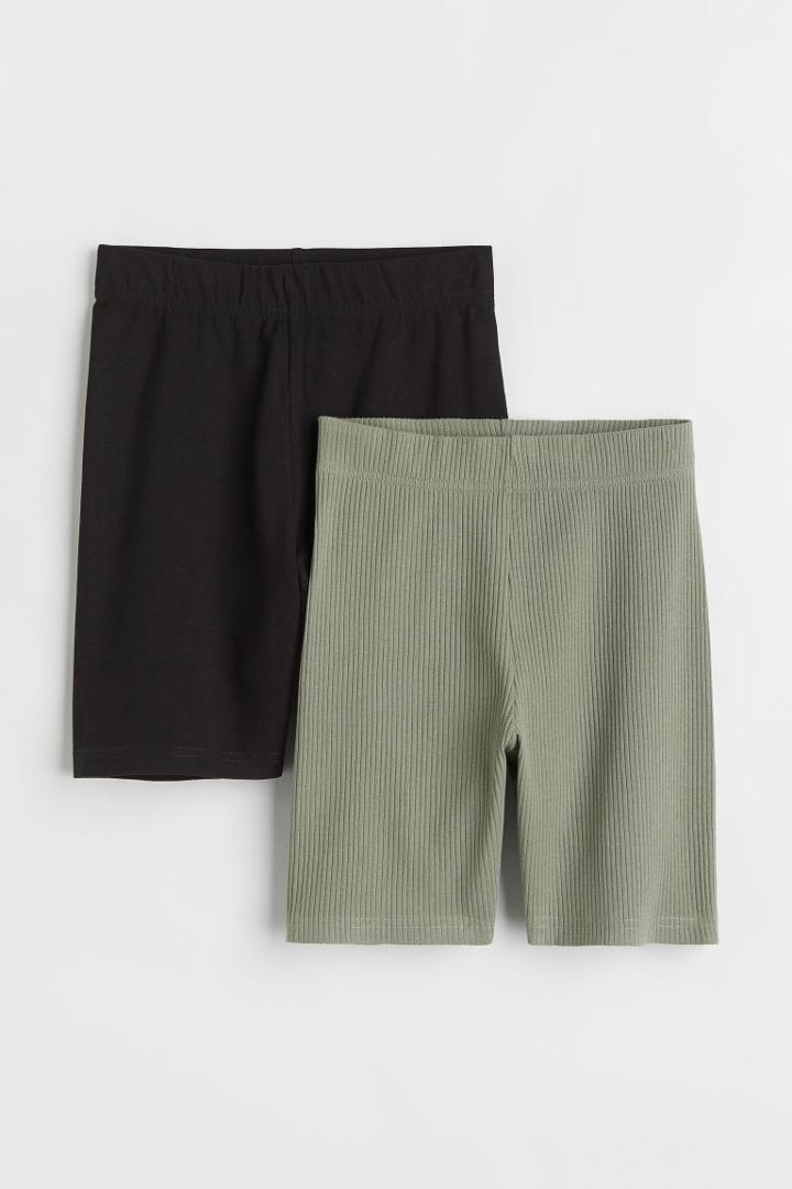 H & M - 2-pack Bike Shorts - Green