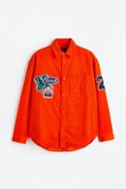 H & M - Oversized Fit Corduroy Overshirt - Orange