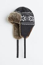 H & M - Warm-lined Earflap Hat - Black