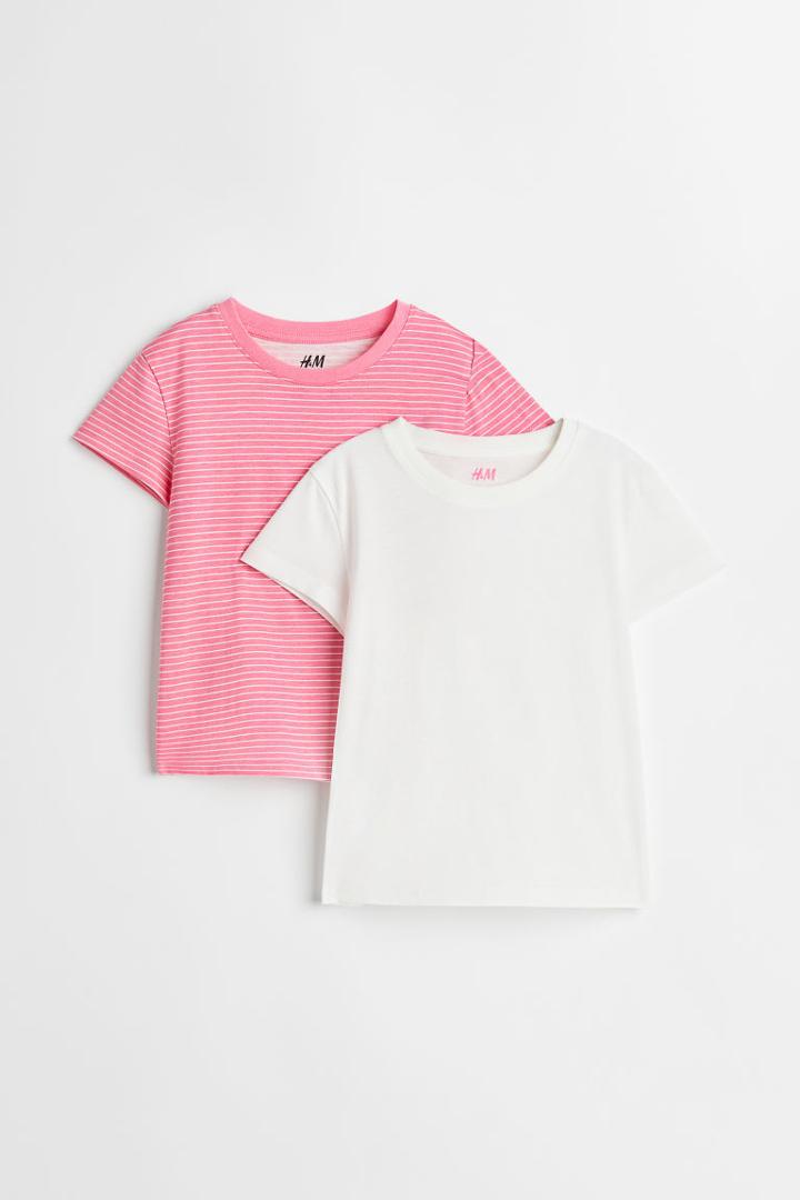 H & M - 2-pack Cotton T-shirts - Pink