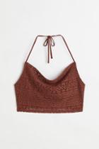 H & M - Crochet-look Crop Top - Beige