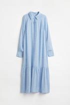 H & M - Patterned Shirt Dress - Blue