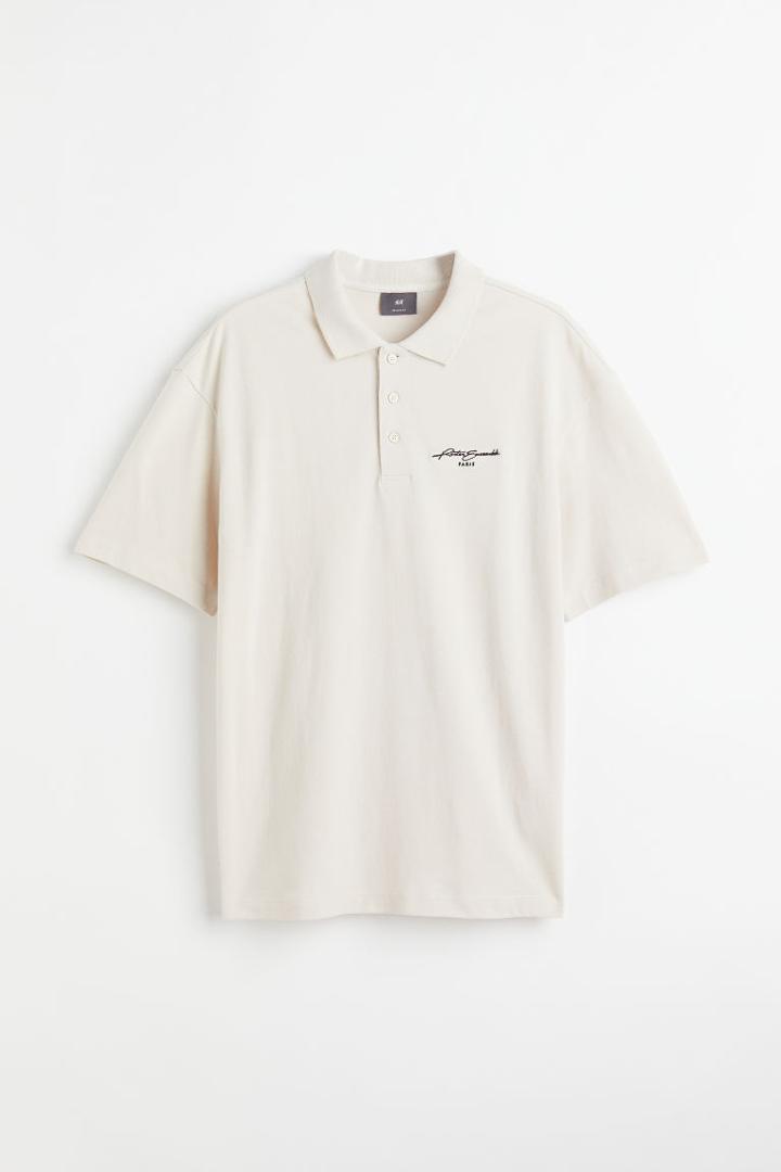 H & M - Relaxed Fit Polo Shirt - Beige