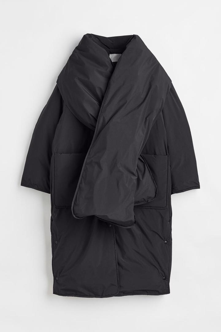 H & M - Oversized Water-repellent Down Coat - Black