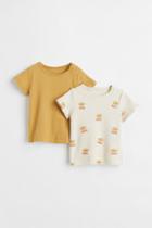 H & M - 2-pack Cotton T-shirts - Yellow