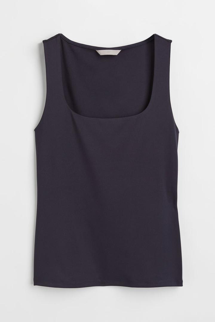 H & M - Fitted Tank Top - Blue
