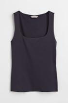 H & M - Fitted Tank Top - Blue