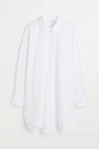 H & M - Long Cotton Shirt - White