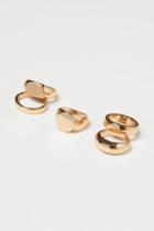 H & M - 5-pack Rings - Gold