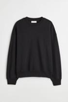 H & M - Oversized Fit Cotton Sweatshirt - Black