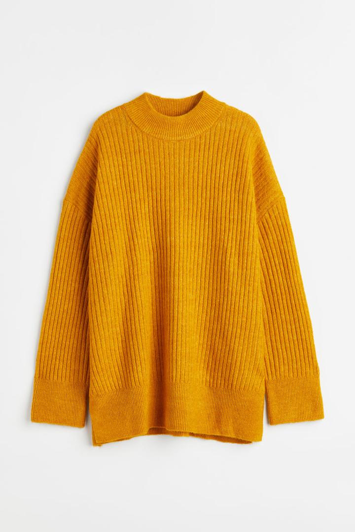 H & M - Rib-knit Sweater - Yellow