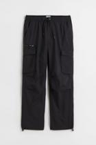 H & M - Relaxed Fit Cargo Pants - Black