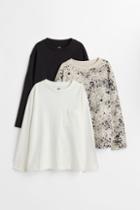 H & M - 3-pack Cotton Jersey Shirts - Beige