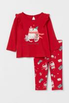 H & M - 2-piece Jersey Set - Red