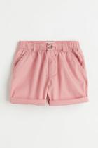 H & M - Cotton Poplin Shorts - Pink