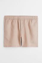 H & M - Regular Fit Linen Shorts - Beige