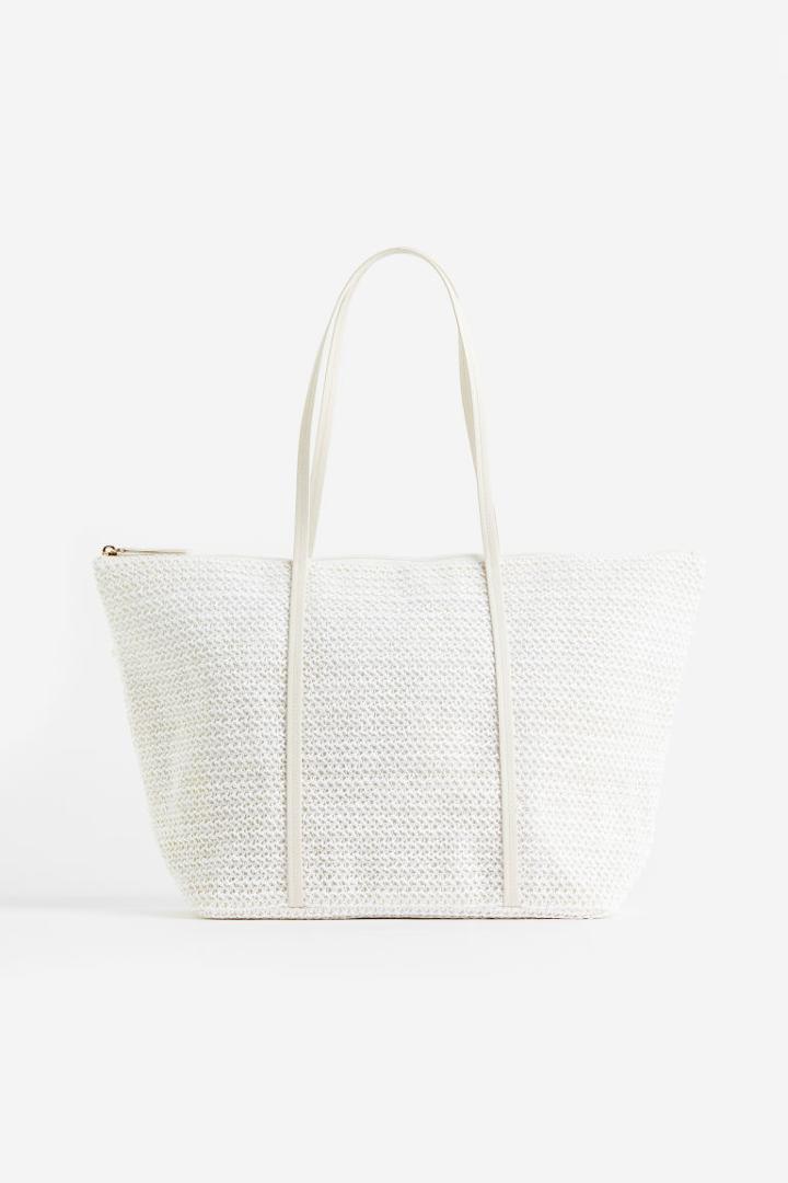 H & M - Straw Shopper - White