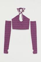 H & M - Top And Arm Warmers - Purple