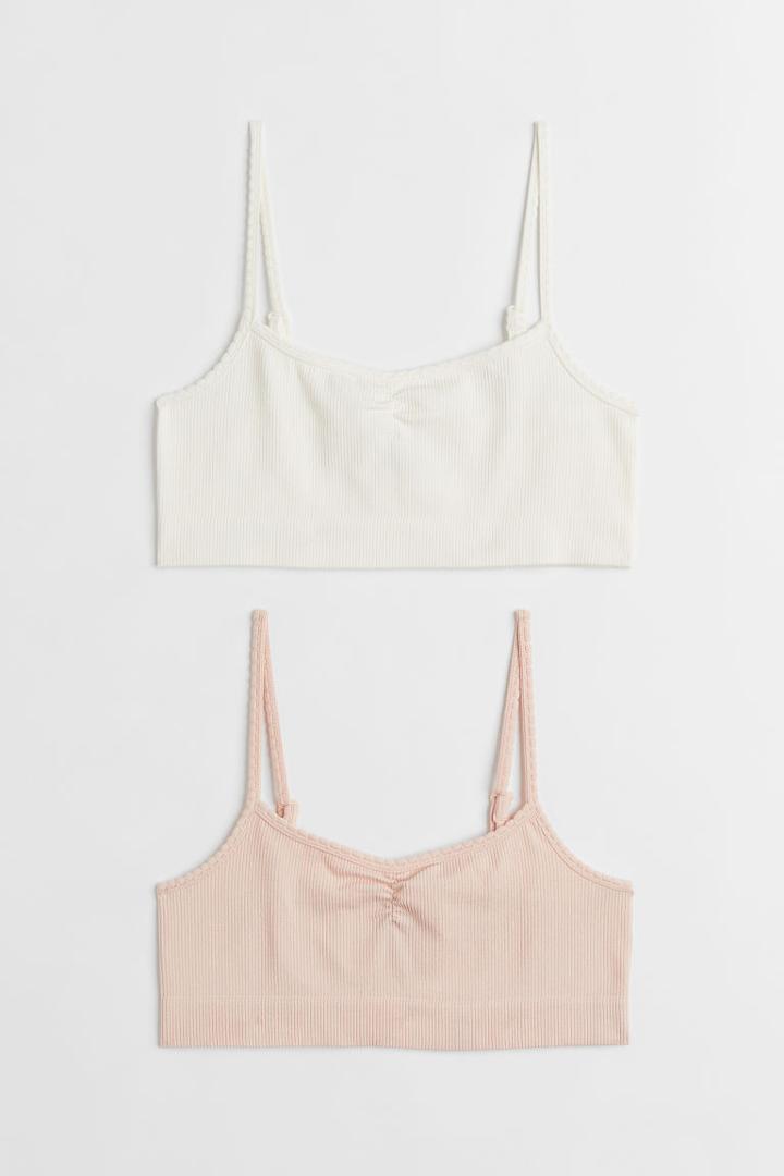 H & M - 2-pack Seamless Tops - Pink