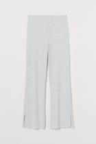 H & M - Ribbed Jersey Pants - Gray